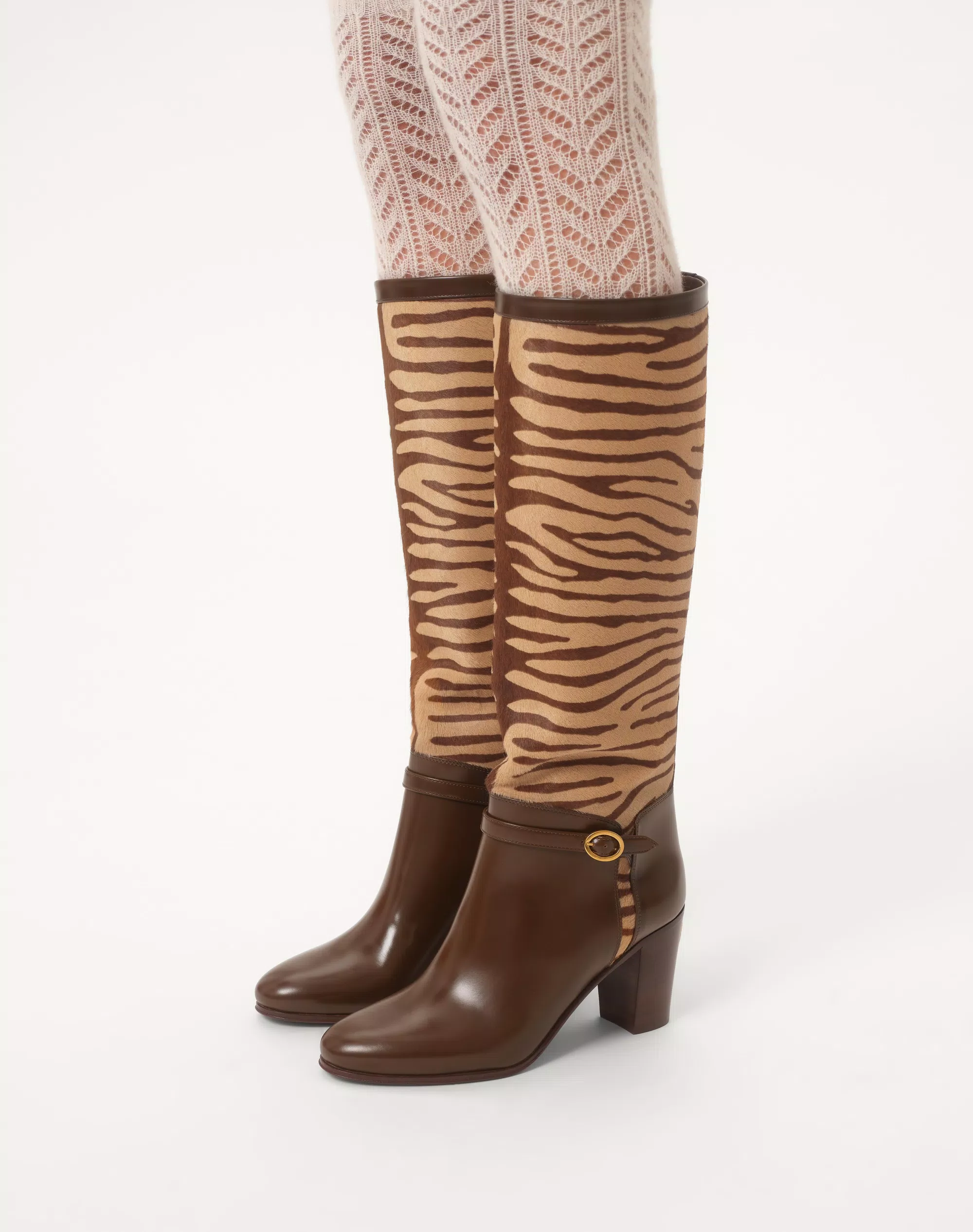 Valentino Pattie Boot In Pony-Effect Calfskin 75Mm - Image 8